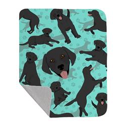50 x 60 in. Black Labrador Retriever Quilted Blanket, Blue