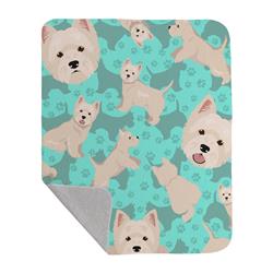 50 x 60 in. Westie Quilted Blanket, Blue