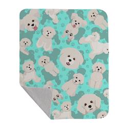 50 x 60 in. Bichon Frise Quilted Blanket, Blue