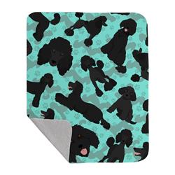 50 x 60 in. Black Standard Poodle Quilted Blanket, Blue