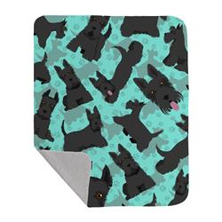 50 x 60 in. Scottish Terrier Quilted Blanket, Blue