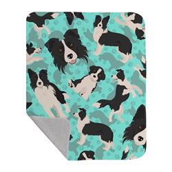 50 x 60 in. Border Collie Quilted Blanket, Blue