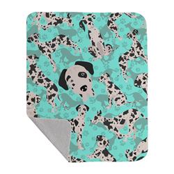 50 x 60 in. Harlequin Natural Ears Great Dane Quilted Blanket, Blue