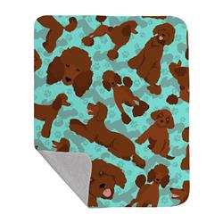 50 x 60 in. Chocolate Standard Poodle Quilted Blanket, Blue