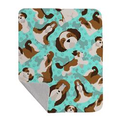50 x 60 in. Shih Tzu Quilted Blanket, Blue