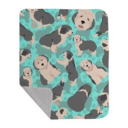 MLM1034LQB 50 x 60 in. Old English Sheepdog Quilted Blanket, Blue