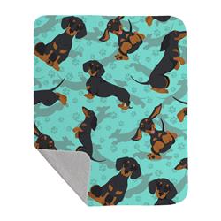 50 x 60 in. Black & Tan Dachshund Quilted Blanket, Blue