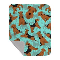50 x 60 in. Airedale Terrier Quilted Blanket, Blue