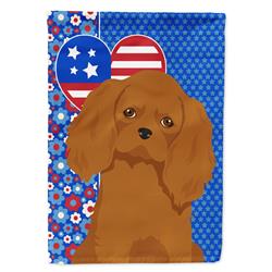 11.25 x 15.5 in. Ruby Cavalier Spaniel USA American Garden Flag