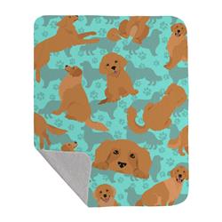 50 x 60 in. Golden Retriever Quilted Blanket, Blue