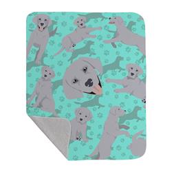 50 x 60 in. Silver Labrador Retriever Quilted Blanket, Blue