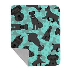 50 x 60 in. Black Schnauzer Quilted Blanket, Blue