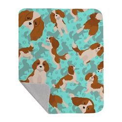 50 x 60 in. Blenheim Cavalier Spaniel Quilted Blanket, Blue