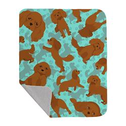 50 x 60 in. Ruby Cavalier Spaniel Quilted Blanket, Blue