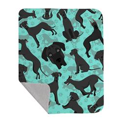 50 x 60 in. Black Great Dane Quilted Blanket, Blue