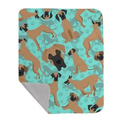 50 x 60 in. Fawn Great Dane Quilted Blanket, Blue
