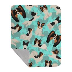 50 x 60 in. Tricolor Papillon Quilted Blanket, Blue