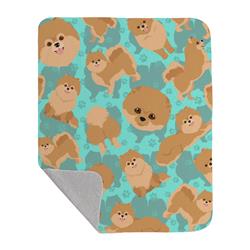 50 x 60 in. Orange Pomeranian Quilted Blanket, Blue