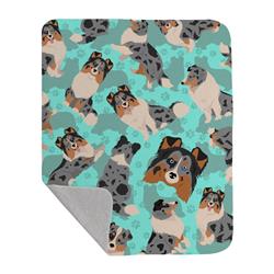 50 x 60 in. Blue Merle Sheltie Quilted Blanket, Blue