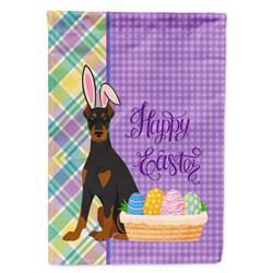 11.25 x 15.5 in. Black & Tan Doberman Pinscher Easter Garden Flag