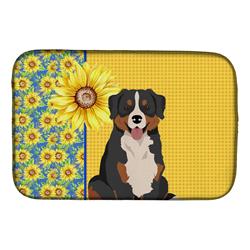 Picture of Carolines Treasures WDK5327DDM 21 x 14 in. Summer Sunflowers Bernese Mountain Dog Dish Drying Mat