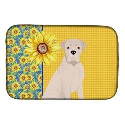 Picture of Carolines Treasures WDK5341DDM 21 x 14 in. Summer Sunflowers Natural Eared White Boxer Dish Drying Mat