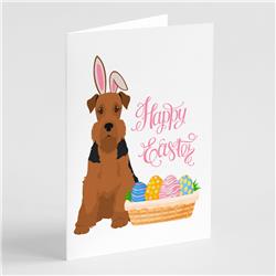 5 x 7 in. Black & Tan Airedale Terrier Easter Greeting Cards & Envelopes, Pack of 8