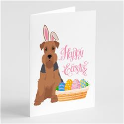 5 x 7 in. Grizzle & Tan Airedale Terrier Easter Greeting Cards & Envelopes, Pack of 8