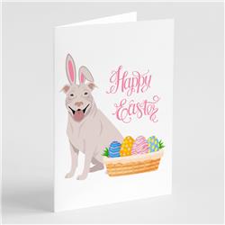 5 x 7 in. White Pit Bull Terrier Easter Greeting Cards & Envelopes, Pack of 8