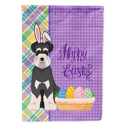 11.25 x 15.5 in. Black & Silver Natural Ears Schnauzer Easter Garden Flag