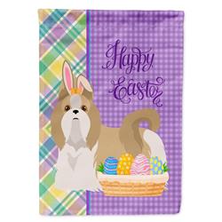 11.25 x 15.5 in. Gold & White Shih Tzu Easter Garden Flag