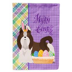 11.25 x 15.5 in. Liver & White Shih Tzu Easter Garden Flag