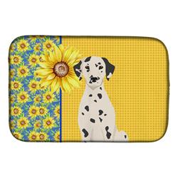 Picture of Carolines Treasures WDK5408DDM 21 x 14 in. Summer Sunflowers Dalmatian Dish Drying Mat