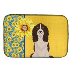 Picture of Carolines Treasures WDK5417DDM 21 x 14 in. Summer Sunflowers Liver English Springer Spaniel Dish Drying Mat