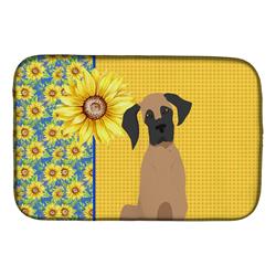 Picture of Carolines Treasures WDK5427DDM 21 x 14 in. Summer Sunflowers Fawn Great Dane Dish Drying Mat