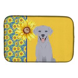 Picture of Carolines Treasures WDK5440DDM 21 x 14 in. Summer Sunflowers Silver Labrador Retriever Dish Drying Mat