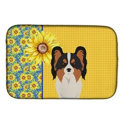 Picture of Carolines Treasures WDK5451DDM 21 x 14 in. Summer Sunflowers Tricolor Papillon Dish Drying Mat
