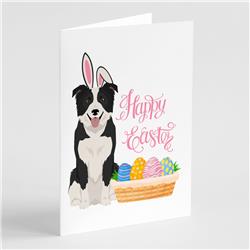 5 x 7 in. Black & White Border Collie Easter Greeting Cards & Envelopes, Pack of 8