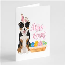 WDK4942GCA7P 5 x 7 in. Tricolor Border Collie Easter Greeting Cards & Envelopes, Pack of 8