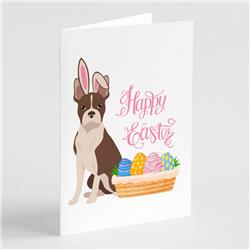 5 x 7 in. Red Boston Terrier Easter Greeting Cards & Envelopes, Pack of 8