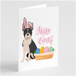 WDK4945GCA7P 5 x 7 in. Black Boston Terrier Easter Greeting Cards & Envelopes, Pack of 8