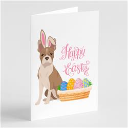 5 x 7 in. Fawn Boston Terrier Easter Greeting Cards & Envelopes, Pack of 8