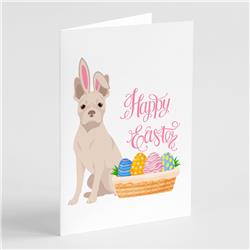 5 x 7 in. White Boston Terrier Easter Greeting Cards & Envelopes, Pack of 8