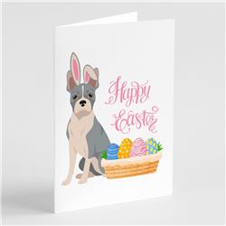 5 x 7 in. Blue Boston Terrier Easter Greeting Cards & Envelopes, Pack of 8