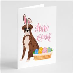5 x 7 in. Natural Eared Red Brindle Boxer Easter Greeting Cards & Envelopes, Pack of 8