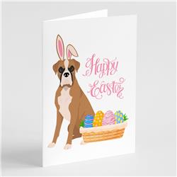 WDK4952GCA7P 5 x 7 in. Natural Eared Fawn Boxer Easter Greeting Cards & Envelopes, Pack of 8