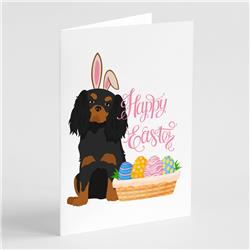 WDK4960GCA7P 5 x 7 in. Black & Tan Cavalier Spaniel Easter Greeting Cards & Envelopes, Pack of 8
