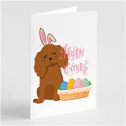 5 x 7 in. Ruby Cavalier Spaniel Easter Greeting Cards & Envelopes, Pack of 8