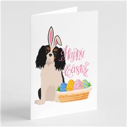 5 x 7 in. Tricolor Cavalier Spaniel Easter Greeting Cards & Envelopes, Pack of 8