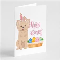 WDK4964GCA7P 5 x 7 in. Longhaired Cream Chihuahua Easter Greeting Cards & Envelopes, Pack of 8